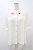 画像1: axes femme Kawaii / クマパフェ刺繍ブラウス M アイボリー H-26-01-14-1049-AX-BL-NS-ZH (1)