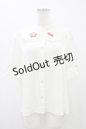 画像: axes femme Kawaii / クマパフェ刺繍ブラウス M アイボリー H-26-01-14-1049-AX-BL-NS-ZH