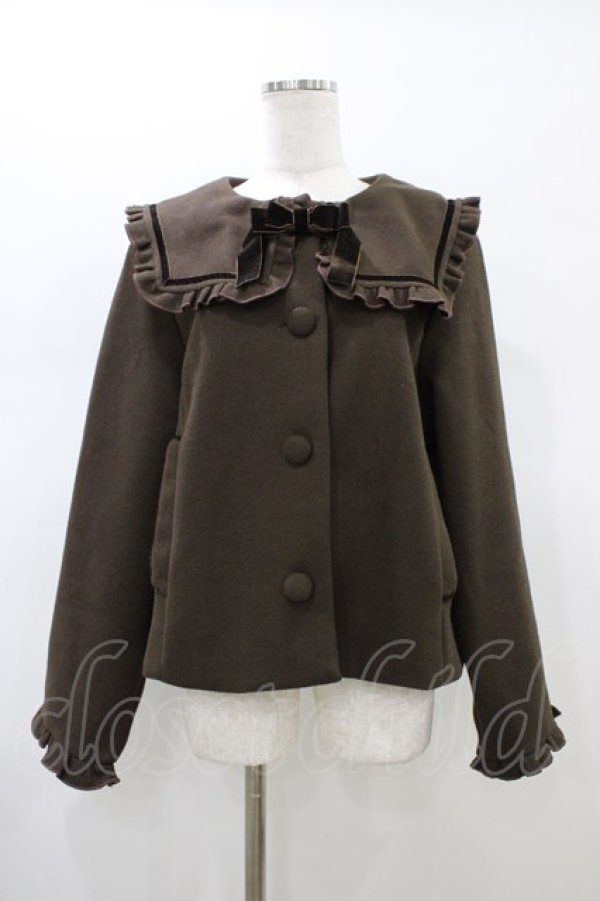 画像1: m petit by misako / AM*セーラーショートコート 3L ブラウン H-26-01-14-1060-LO-CO-NS-ZH (1)
