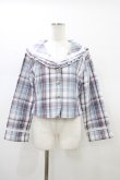 画像1: virally / 星名桜子 チェックフリルジャケット M ブルー H-26-01-14-1061-0-JA-NS-ZH (1)