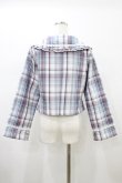 画像2: virally / 星名桜子 チェックフリルジャケット M ブルー H-26-01-14-1061-0-JA-NS-ZH (2)