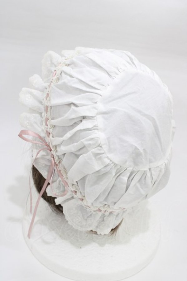 画像2: Kurumi Collaboration / CLK＊フリルキャップ  オフ/ピンク H-26-01-14-1007-0-AC-NS-ZH (2)