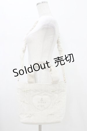 画像: m petit by misako / NINA'Sコラボベロアリボン2wayバッグ  オフ H-26-01-14-1014-LO-BG-NS-ZH