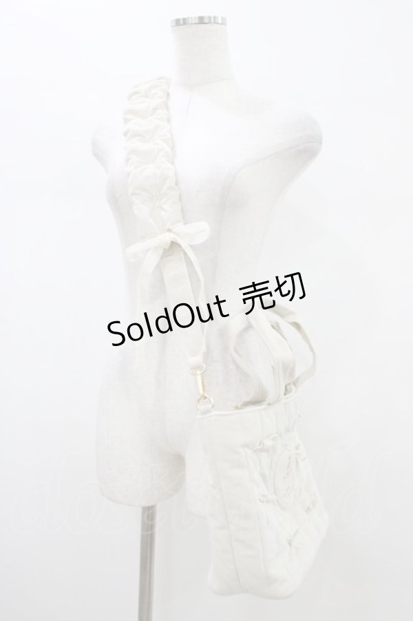 画像2: m petit by misako / NINA'Sコラボベロアリボン2wayバッグ  オフ H-26-01-14-1014-LO-BG-NS-ZH (2)