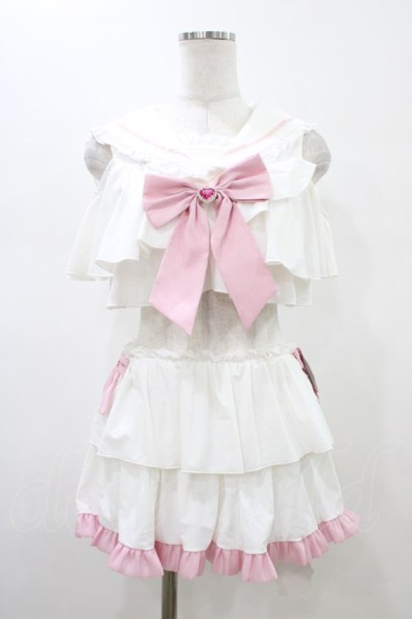 画像1: To Alice / セーラーフリルビキニ M オフ/ピンク H-26-01-14-1015-LO-OP-NS-ZH (1)