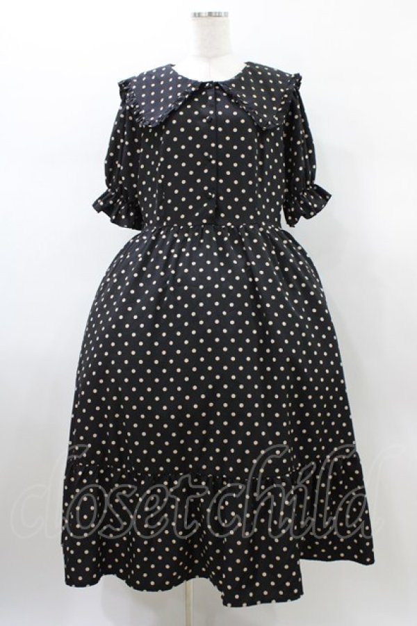 画像1: m petit by misako / ナシジドットワンピース 3L ブラック H-26-01-14-1020-LO-OP-NS-ZH (1)