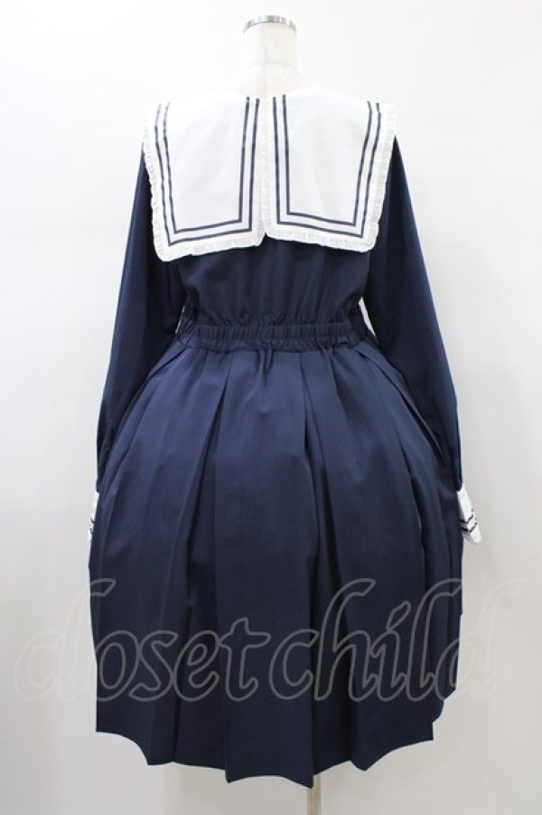画像2: FLC / MINA*CBプリーツワンピース 3L ネイビー H-26-01-14-1022-0-OP-NS-ZH (2)