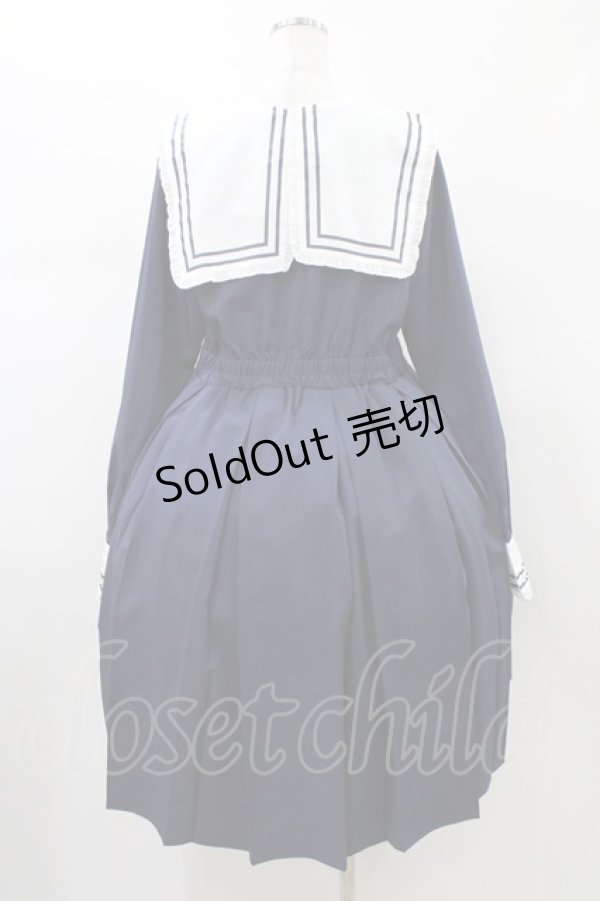 画像2: FLC / MINA*CBプリーツワンピース 3L ネイビー H-26-01-14-1022-0-OP-NS-ZH (2)