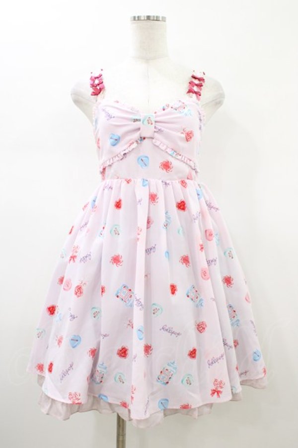 画像1: Ank Rouge / キャンディプリントワンピース M ピンク H-26-01-14-1032-CA-OP-NS-ZH (1)