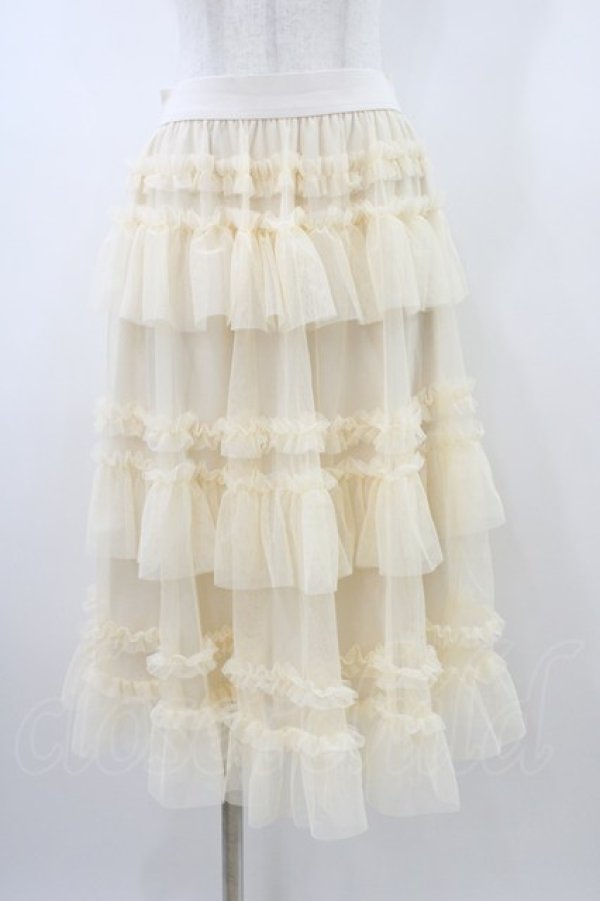 画像1: FLC / 星名桜子 チュールスカート L アイボリー H-26-01-14-1035-0-SK-NS-ZH (1)