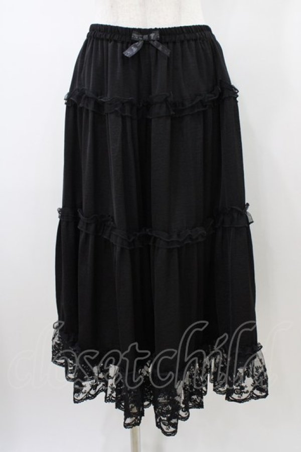 画像1: m petit by misako / サテンキリカエペチスカート L ブラック H-26-01-14-1036-LO-SK-NS-ZH (1)