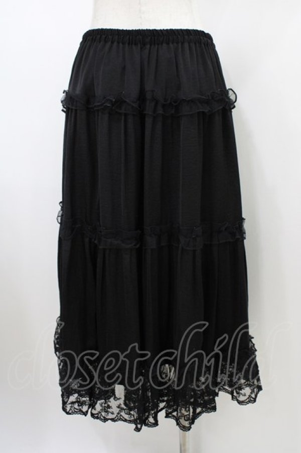 画像2: m petit by misako / サテンキリカエペチスカート L ブラック H-26-01-14-1036-LO-SK-NS-ZH (2)