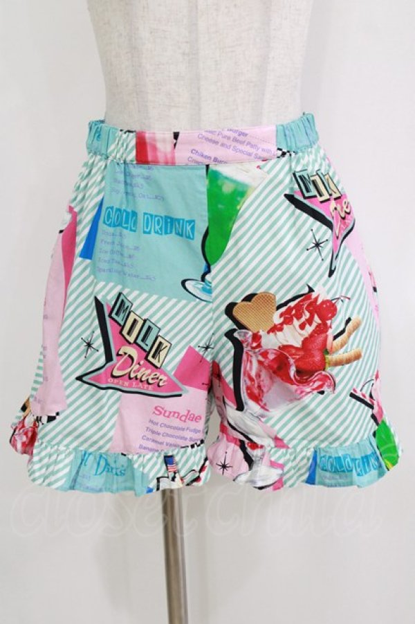 画像1: MILK / MILK Sweetsキュロット  ポップダイナー（サックスストライプ） H-26-01-14-048-ML-PA-KB-ZH (1)