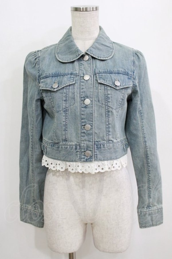 画像1: Shirley Temple / レース付デニムジャケット 160 ブルー H-26-01-14-051-ET-JA-KB-ZH (1)