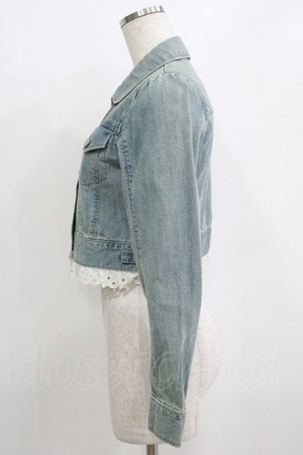 画像2: Shirley Temple / レース付デニムジャケット 160 ブルー H-26-01-14-051-ET-JA-KB-ZH (2)