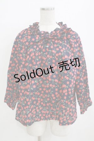 画像: Jane Marple Dans Le Salon / Falling cherriesパフィーブラウス  navy H-26-01-14-061-JM-BL-KB-ZH