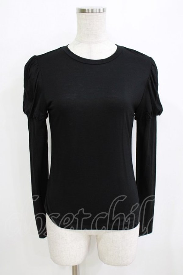 画像1: Jane Marple / パフロングスリーブカットソー  黒 H-26-01-14-066-JM-TO-KB-ZH (1)