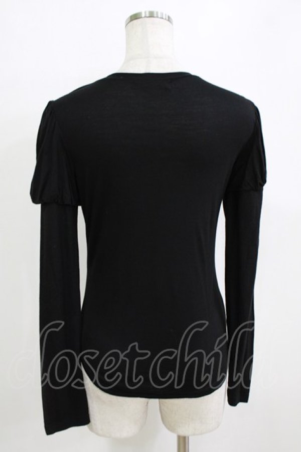 画像3: Jane Marple / パフロングスリーブカットソー  黒 H-26-01-14-066-JM-TO-KB-ZH (3)
