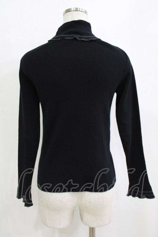 画像3: Jane Marple Dans Le Salon / コットンアシミアフリルトリミングのタートル  黒 H-26-01-14-067-JM-TO-KB-ZH (3)