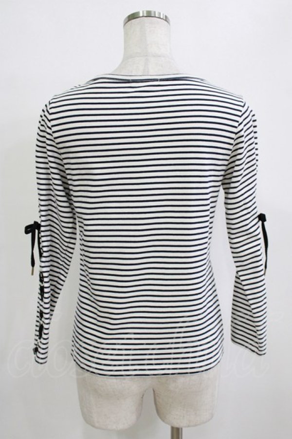 画像3: MILK / Lace upボーダートップス  オフ H-26-01-14-068-ML-TO-KB-ZH (3)