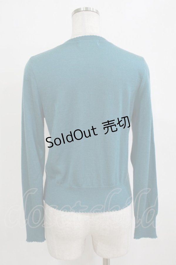 画像3: Jane Marple / ベルベットリボンカーディガン  グリーン H-26-01-14-069-JM-TO-KB-ZH (3)