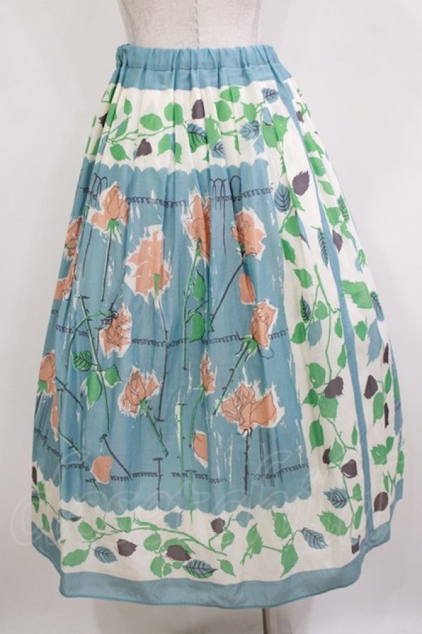 画像3: Jane Marple Dans Le Salon / Days with rosesラップスカート  フレスコブルー H-26-01-14-010-JM-SK-KB-ZH (3)