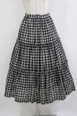 画像1: Jane Marple / シャーリングチェックティアードスカート  ブラック H-26-01-14-011-JM-SK-KB-ZH (1)