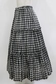 画像2: Jane Marple / シャーリングチェックティアードスカート  ブラック H-26-01-14-011-JM-SK-KB-ZH (2)