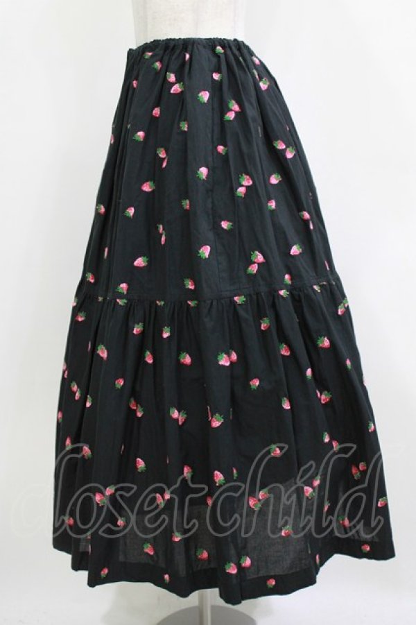 画像2: Jane Marple / Very berries embroideryスカート  ブラック H-26-01-14-012-JM-SK-KB-ZH (2)