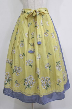 画像: Jane Marple / Miss Daisyのタックスカート  イエロー×ラベンダー H-26-01-14-016-JM-SK-KB-ZH