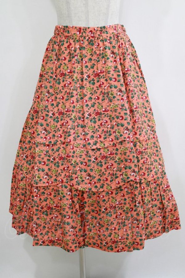 画像1: Jane Marple / リバティスカラップスカート  オレンジ H-26-01-14-017-JM-SK-KB-ZH (1)