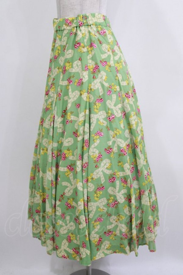画像2: Jane Marple Dans Le Salon / Granny's ribbonのゴアードスカート  グリーン H-26-01-14-018-JM-SK-KB-ZH (2)