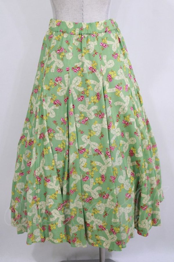 画像3: Jane Marple Dans Le Salon / Granny's ribbonのゴアードスカート  グリーン H-26-01-14-018-JM-SK-KB-ZH (3)