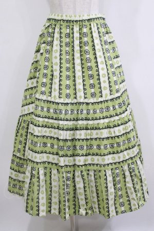 画像: Jane Marple Dans Le Salon / Autumn gardenスウィッチングスカート M ピスタチオ×アイボリー H-26-01-14-020-JM-SK-KB-ZH