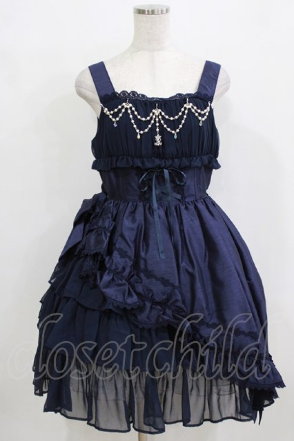 画像1: ALICE and the PIRATES / ギャザーシフォンジャンパースカート Free ネイビー H-26-01-15-043-PA-OP-NS-ZH (1)