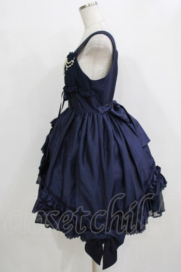 画像2: ALICE and the PIRATES / ギャザーシフォンジャンパースカート Free ネイビー H-26-01-15-043-PA-OP-NS-ZH (2)