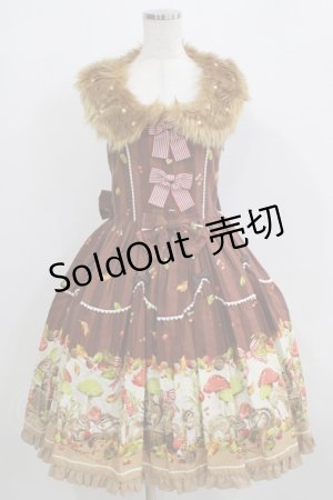 画像: metamorphose / 森の小さな住人ファーえりジャンパースカート Free ブラウン H-26-01-15-044-ME-OP-NS-ZH