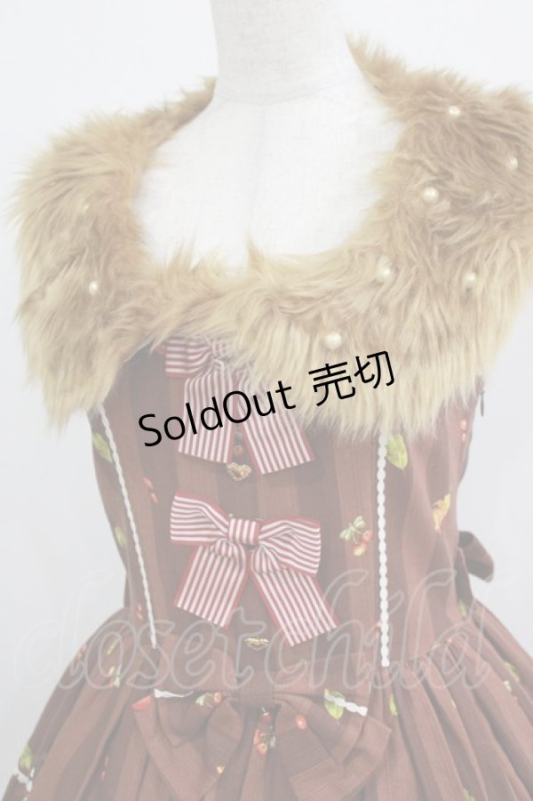 画像4: metamorphose / 森の小さな住人ファーえりジャンパースカート Free ブラウン H-26-01-15-044-ME-OP-NS-ZH (4)