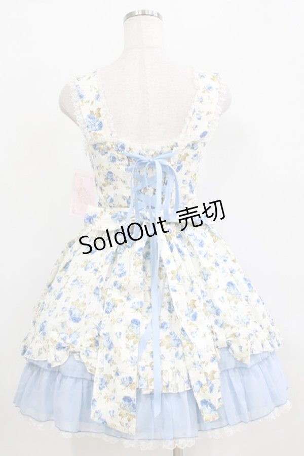 画像3: metamorphose / 花柄シフォンフリルジャンパースカート Free オフ/ブルー H-26-01-15-045-ME-OP-NS-ZH (3)