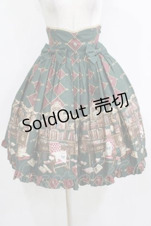 画像: metamorphose / 主の書斎ハイウエストスカート Free グリーン H-26-01-15-050-ME-SK-NS-ZH