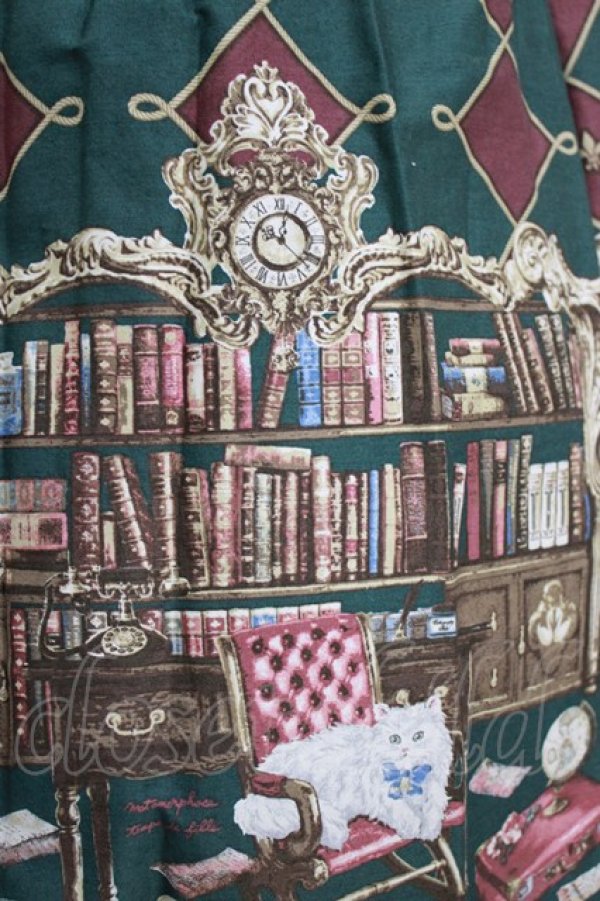 画像4: metamorphose / 主の書斎ハイウエストスカート Free グリーン H-26-01-15-050-ME-SK-NS-ZH (4)