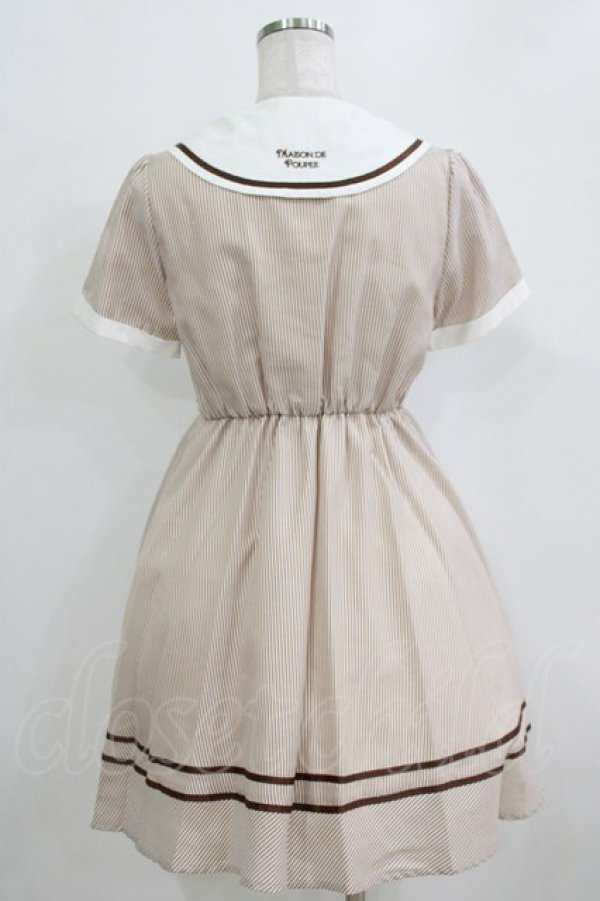 画像3: Amavel / ストライプワンピース Free ブラウン H-26-01-15-053-CA-OP-NS-ZH (3)