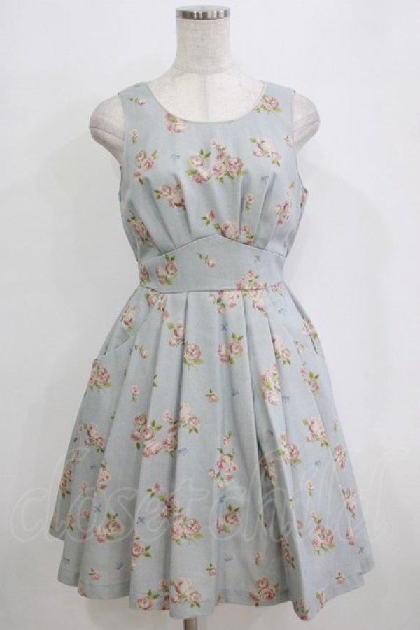 画像1: Secret Honey / 花柄ワンピース Free ブルー H-26-01-15-054-CA-OP-NS-ZH (1)