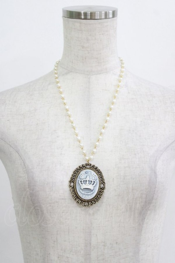 画像2: metamorphose / カメオネックレス  ブルー H-26-01-15-005-ME-AC-NS-ZH (2)