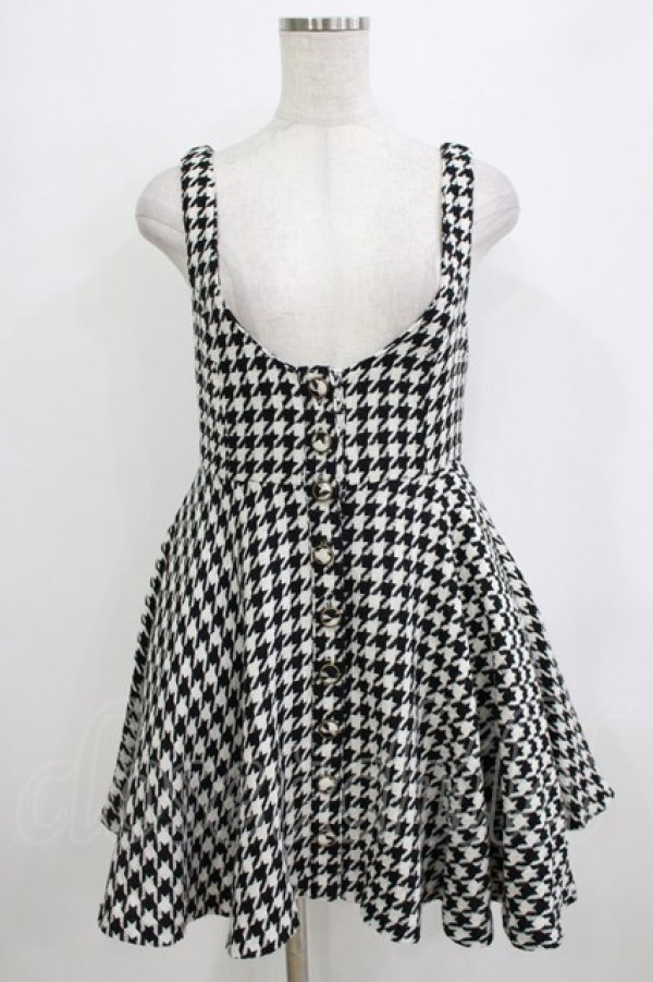 画像1: Ank Rouge / 千鳥格子ジャンパースカート M ブラック H-26-01-15-065-CA-OP-NS-ZH (1)