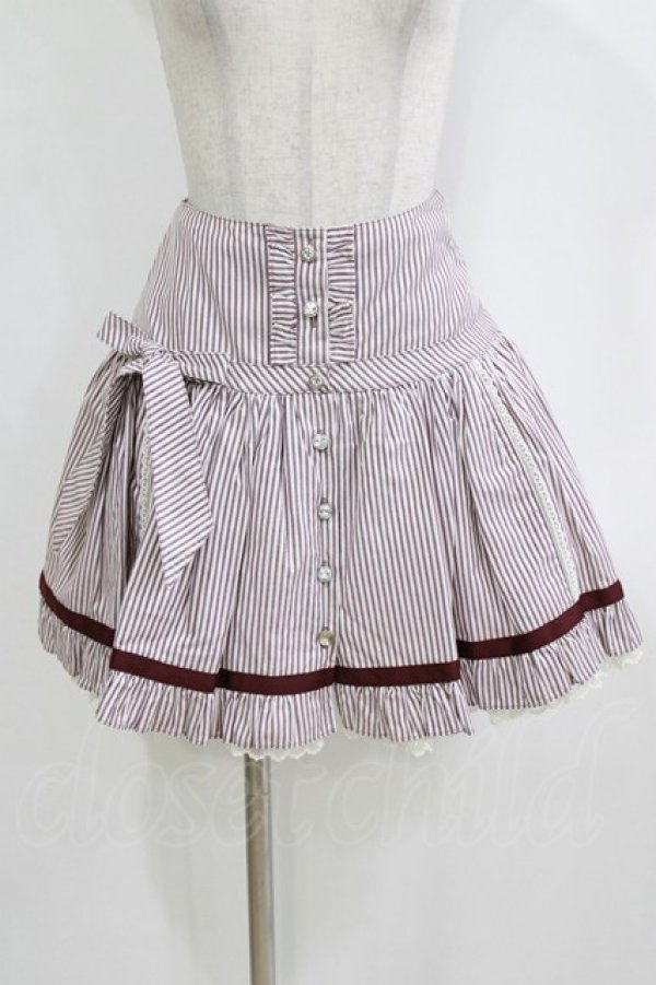 画像1: Angelic Pretty / ブリジットストライプスカート Free ボルドー H-26-01-15-066-AP-SK-NS-ZH (1)