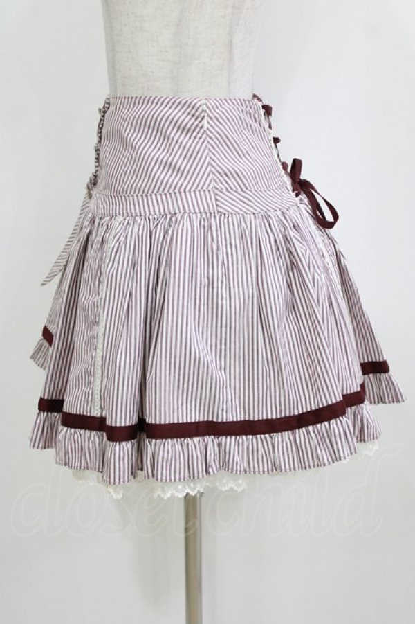 画像2: Angelic Pretty / ブリジットストライプスカート Free ボルドー H-26-01-15-066-AP-SK-NS-ZH (2)