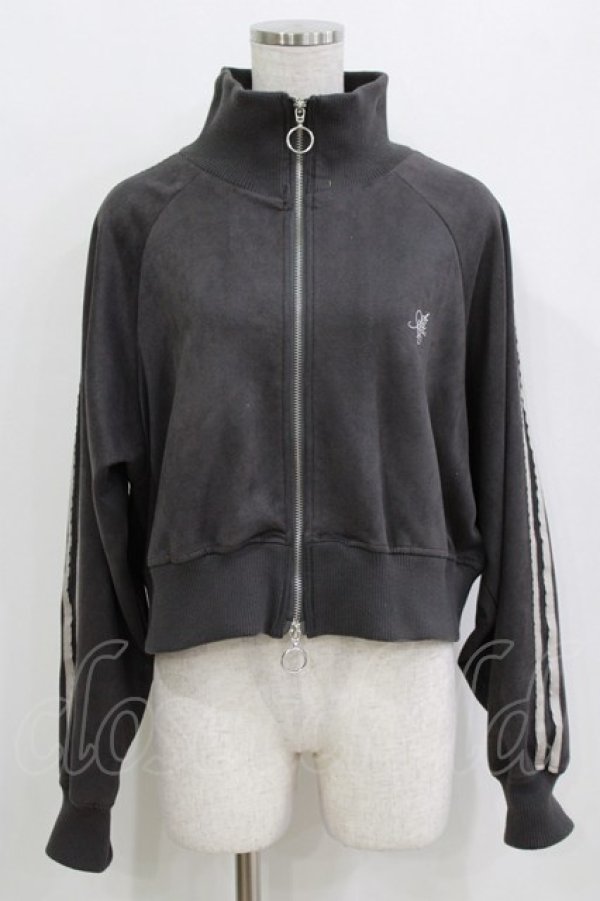 画像1: axes femme / カットスエードトラックジャケット Free チャコール H-26-01-15-067-AX-JA-NS-ZH (1)