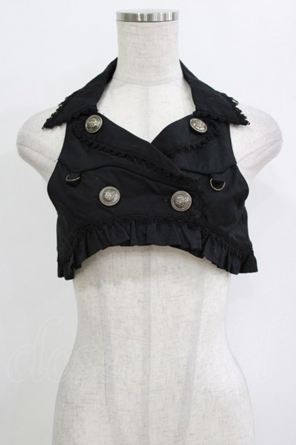 画像1: ALICE and the PIRATES / アビルダショートベスト Free ブラック H-26-01-15-069-PA-TO-NS-ZH (1)