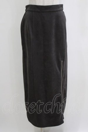 画像: axes femme / カットスエードジップスカート Free チャコール H-26-01-15-071-AX-SK-NS-ZH